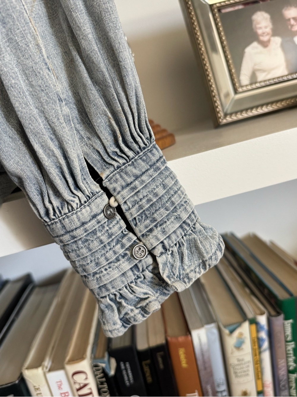 Karlie Denim Ruffled Top - Picture 4 of 6